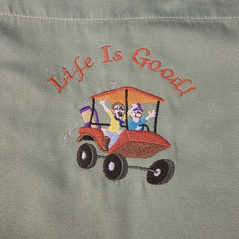 Apron Full Green Handmade Embroidery Golf Buddy‎ Golfers Chef Kitchen Accessory